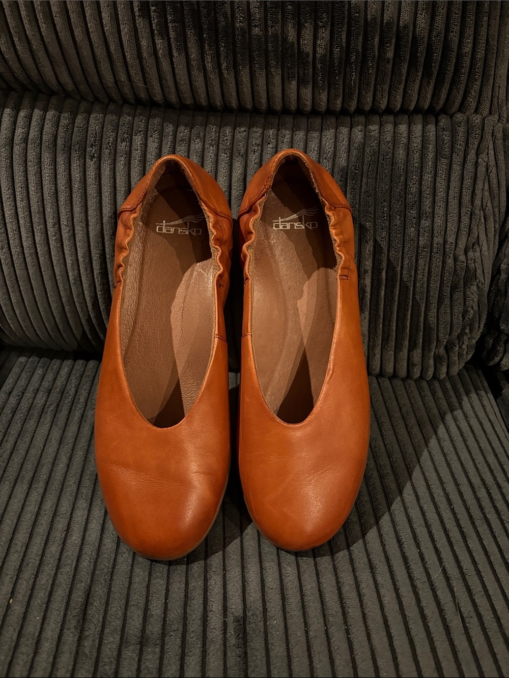 Dansko Women's Brown Leather Slip-On Ballet Flats